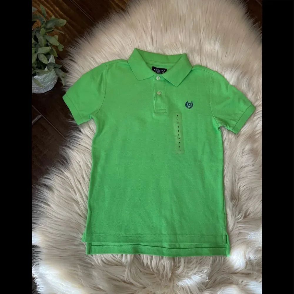 Chaps limegreen polo shirt sz 7